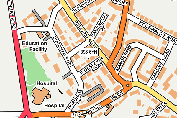 BS6 6YN map - OS OpenMap – Local (Ordnance Survey)