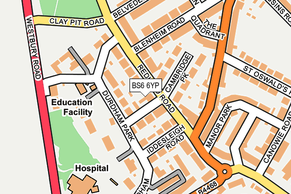 BS6 6YP map - OS OpenMap – Local (Ordnance Survey)
