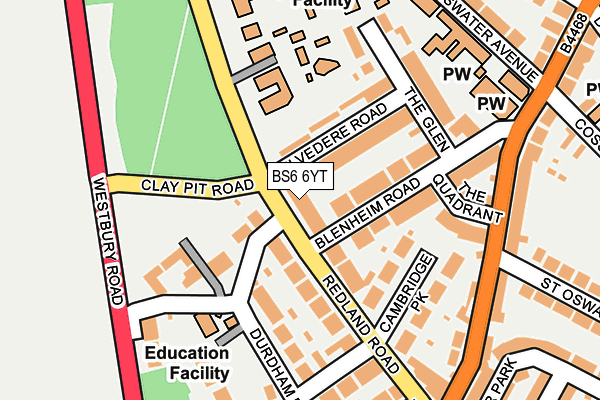 BS6 6YT map - OS OpenMap – Local (Ordnance Survey)
