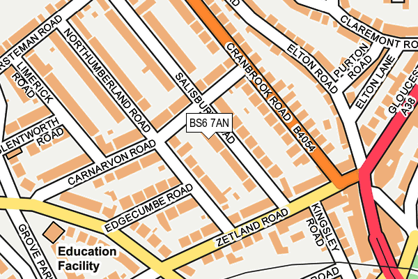 BS6 7AN map - OS OpenMap – Local (Ordnance Survey)