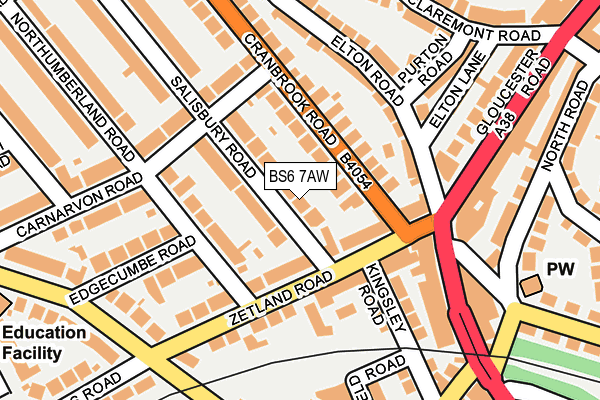 BS6 7AW map - OS OpenMap – Local (Ordnance Survey)
