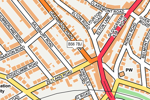 BS6 7BJ map - OS OpenMap – Local (Ordnance Survey)