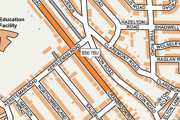 BS6 7BU map - OS OpenMap – Local (Ordnance Survey)