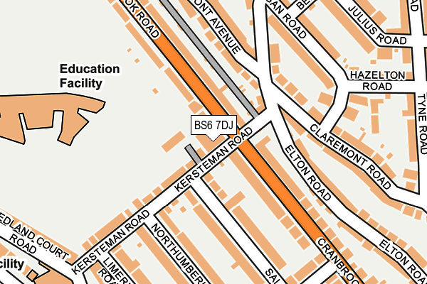 BS6 7DJ map - OS OpenMap – Local (Ordnance Survey)