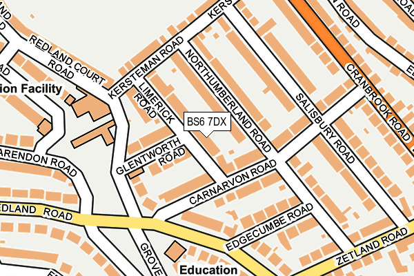 BS6 7DX map - OS OpenMap – Local (Ordnance Survey)