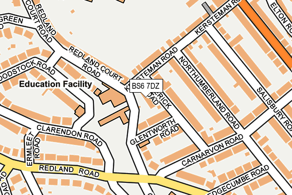 BS6 7DZ map - OS OpenMap – Local (Ordnance Survey)