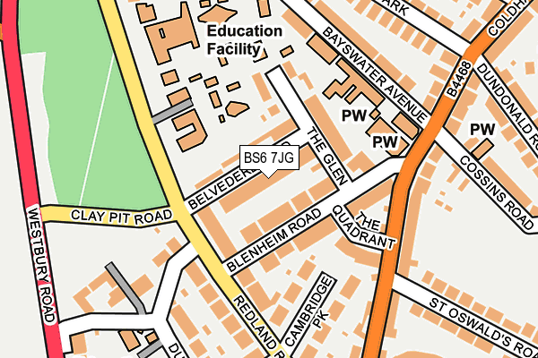 BS6 7JG map - OS OpenMap – Local (Ordnance Survey)