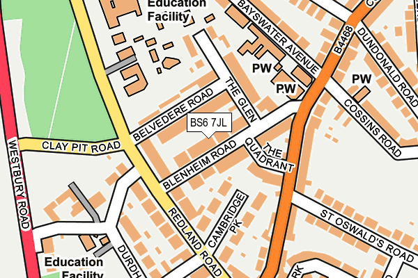 BS6 7JL map - OS OpenMap – Local (Ordnance Survey)