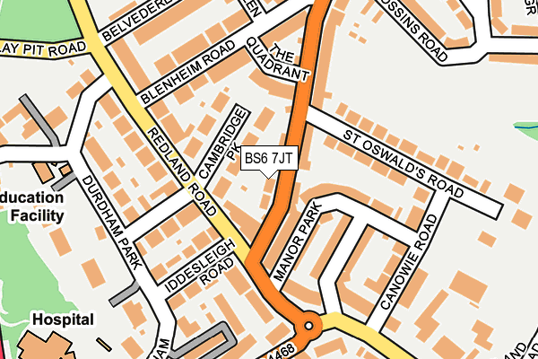 BS6 7JT map - OS OpenMap – Local (Ordnance Survey)