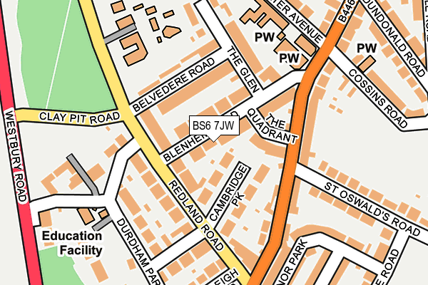 BS6 7JW map - OS OpenMap – Local (Ordnance Survey)
