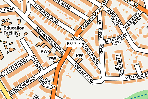 BS6 7LX map - OS OpenMap – Local (Ordnance Survey)