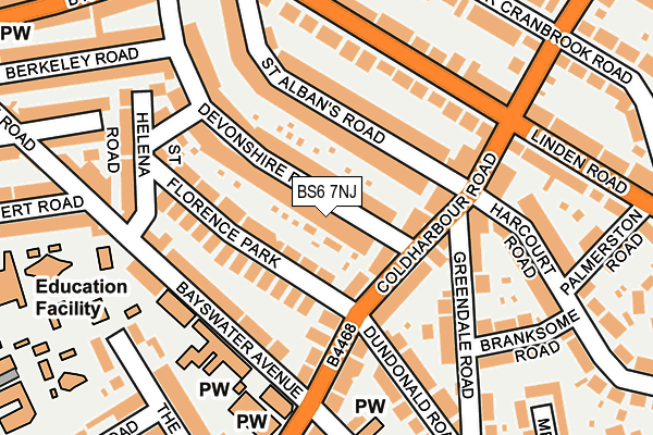 BS6 7NJ map - OS OpenMap – Local (Ordnance Survey)
