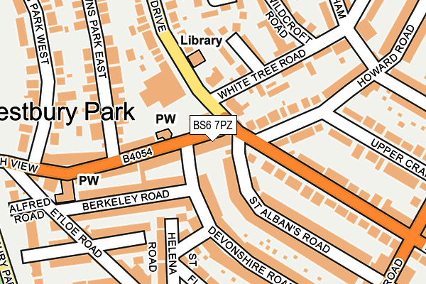 BS6 7PZ map - OS OpenMap – Local (Ordnance Survey)