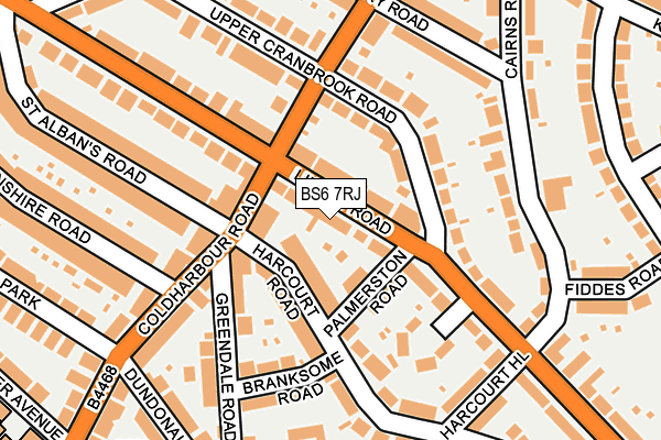BS6 7RJ map - OS OpenMap – Local (Ordnance Survey)