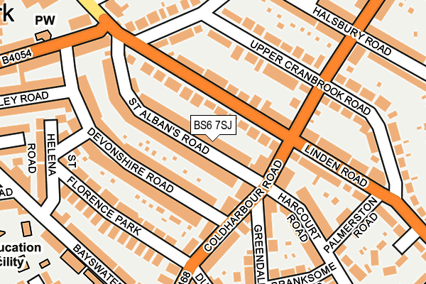 BS6 7SJ map - OS OpenMap – Local (Ordnance Survey)