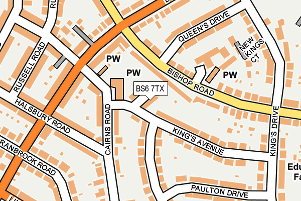 BS6 7TX map - OS OpenMap – Local (Ordnance Survey)