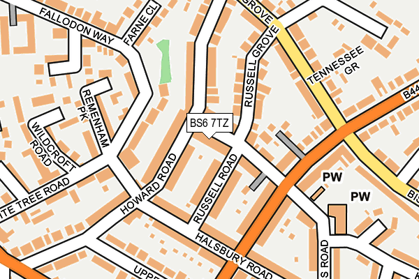 BS6 7TZ map - OS OpenMap – Local (Ordnance Survey)