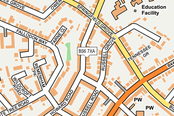 BS6 7XA map - OS OpenMap – Local (Ordnance Survey)