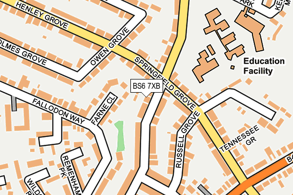 BS6 7XB map - OS OpenMap – Local (Ordnance Survey)