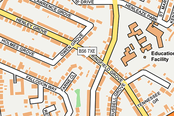 BS6 7XE map - OS OpenMap – Local (Ordnance Survey)