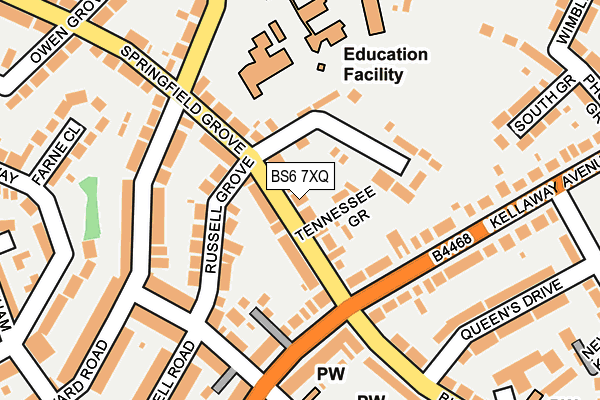 BS6 7XQ map - OS OpenMap – Local (Ordnance Survey)