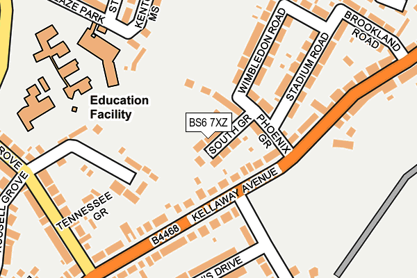 BS6 7XZ map - OS OpenMap – Local (Ordnance Survey)