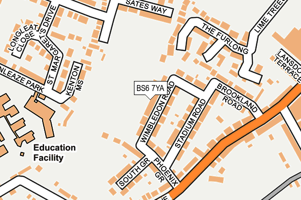BS6 7YA map - OS OpenMap – Local (Ordnance Survey)