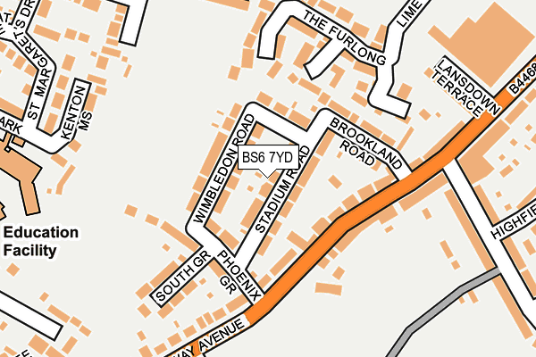 BS6 7YD map - OS OpenMap – Local (Ordnance Survey)
