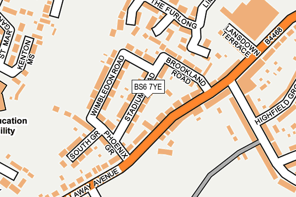 BS6 7YE map - OS OpenMap – Local (Ordnance Survey)