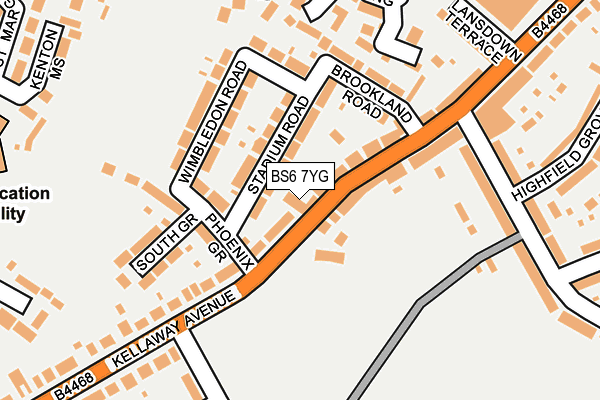 BS6 7YG map - OS OpenMap – Local (Ordnance Survey)