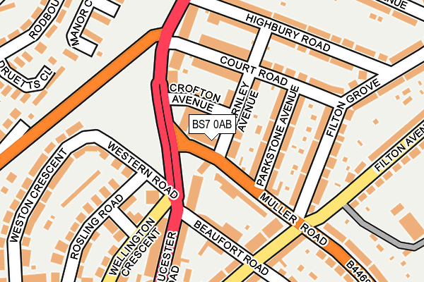 BS7 0AB map - OS OpenMap – Local (Ordnance Survey)