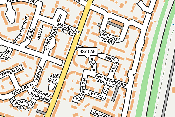 BS7 0AE map - OS OpenMap – Local (Ordnance Survey)