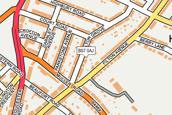 BS7 0AJ map - OS OpenMap – Local (Ordnance Survey)