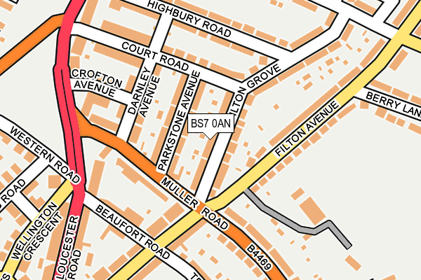 BS7 0AN map - OS OpenMap – Local (Ordnance Survey)