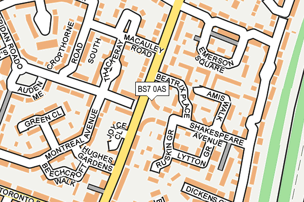 BS7 0AS map - OS OpenMap – Local (Ordnance Survey)