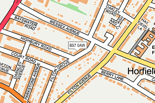 BS7 0AW map - OS OpenMap – Local (Ordnance Survey)