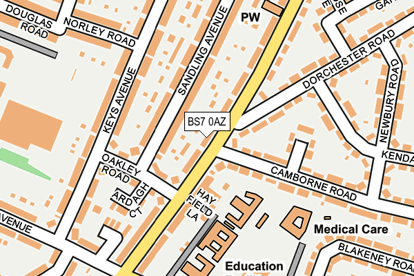 BS7 0AZ map - OS OpenMap – Local (Ordnance Survey)