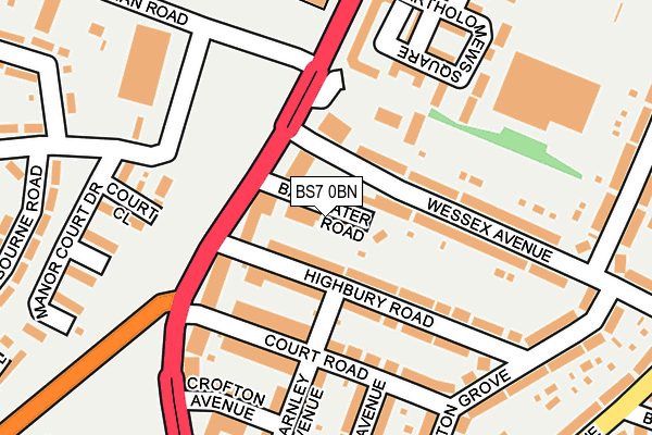 BS7 0BN map - OS OpenMap – Local (Ordnance Survey)