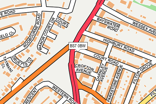 BS7 0BW map - OS OpenMap – Local (Ordnance Survey)