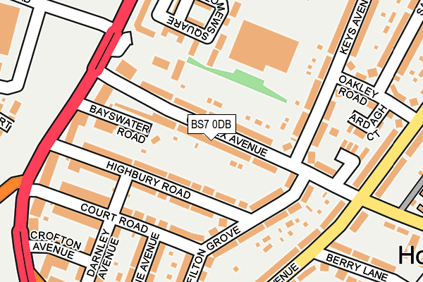 BS7 0DB map - OS OpenMap – Local (Ordnance Survey)