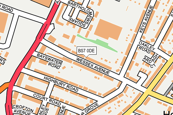 BS7 0DE map - OS OpenMap – Local (Ordnance Survey)