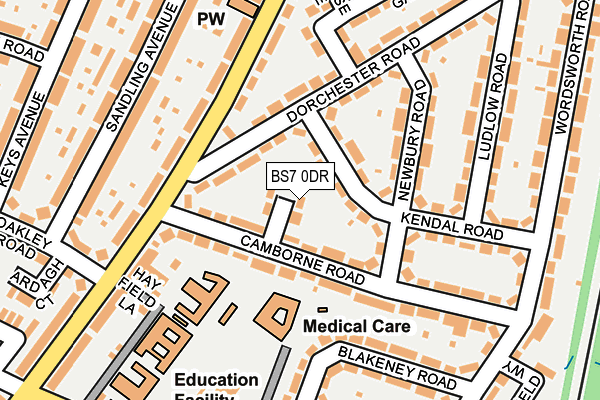 BS7 0DR map - OS OpenMap – Local (Ordnance Survey)