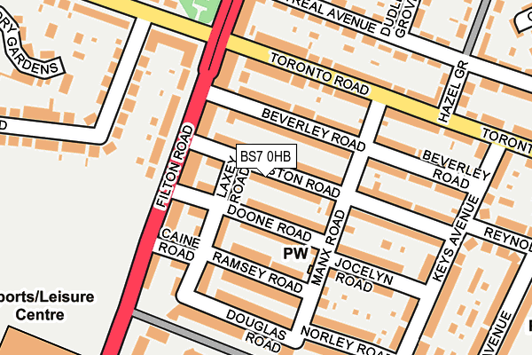 BS7 0HB map - OS OpenMap – Local (Ordnance Survey)