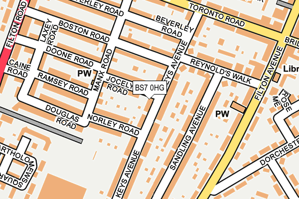 BS7 0HG map - OS OpenMap – Local (Ordnance Survey)