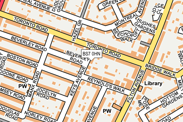 BS7 0HN map - OS OpenMap – Local (Ordnance Survey)