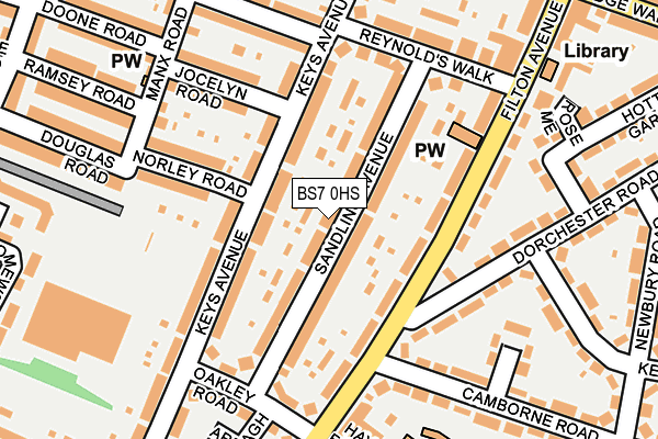 BS7 0HS map - OS OpenMap – Local (Ordnance Survey)