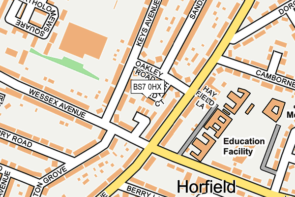 BS7 0HX map - OS OpenMap – Local (Ordnance Survey)