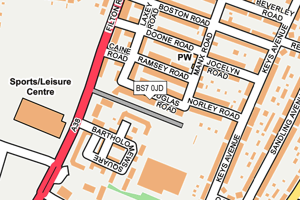 BS7 0JD map - OS OpenMap – Local (Ordnance Survey)