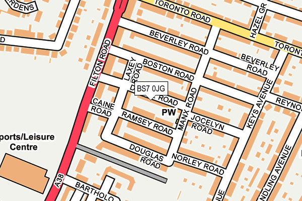 BS7 0JG map - OS OpenMap – Local (Ordnance Survey)