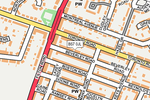 BS7 0JL map - OS OpenMap – Local (Ordnance Survey)
